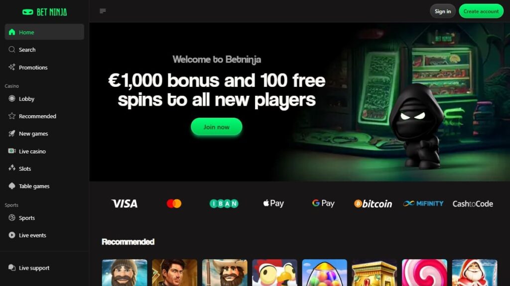 review over de belgische goksite van betninja casino